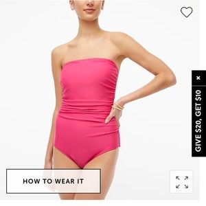 J.Crew Factory Strapless One-Piece Swimsuit Large